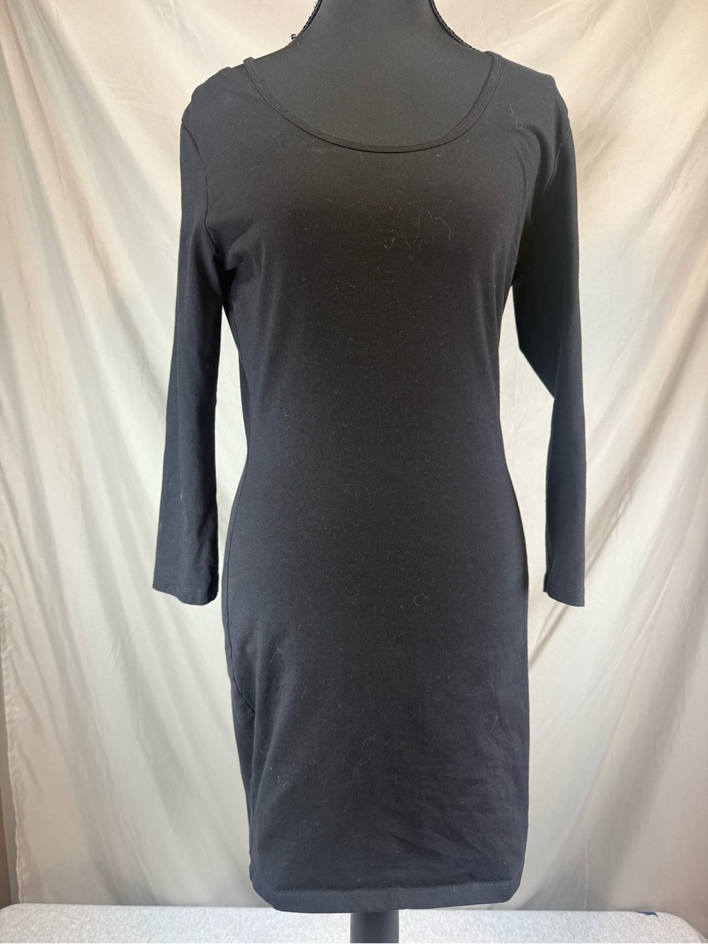 RVCA Long Sleeve Bodycon Mini Dress Black - Large